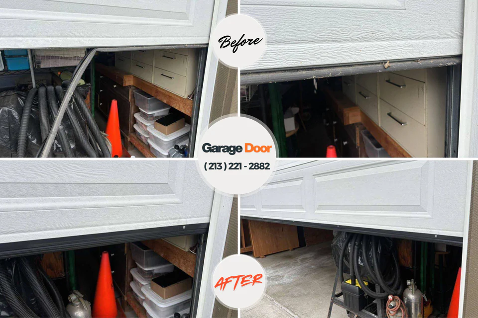 Before and after: garage door installation Silver Lake, FL